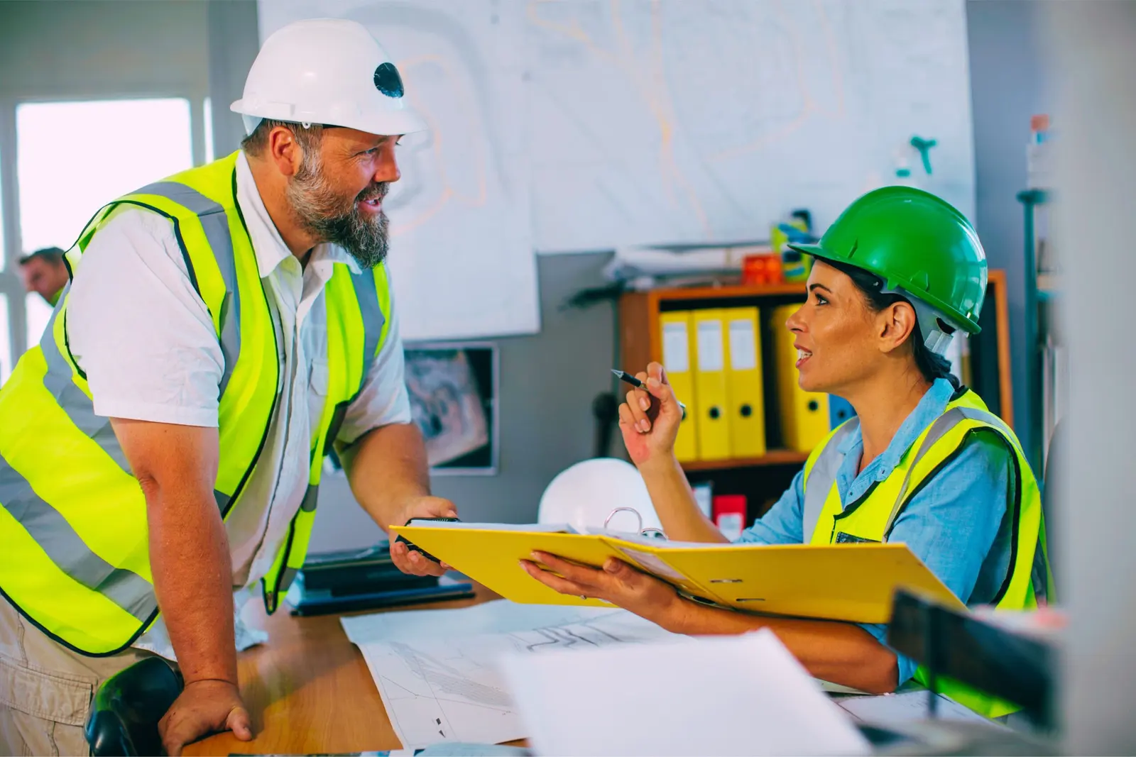 Back-office team in a construction company office